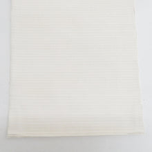 Load image into Gallery viewer, 袋帯 夏用 洒落袋帯 絽 菱型に流水と花文様 白色ｘ薄ピンク色 パステル系 お太鼓柄 正絹 仕立て上がり 夏物 長さ424cm