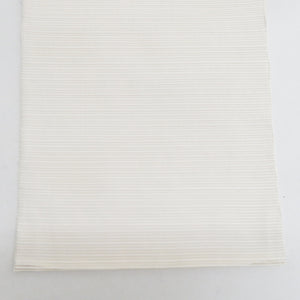 袋帯 夏用 洒落袋帯 絽 菱型に流水と花文様 白色ｘ薄ピンク色 パステル系 お太鼓柄 正絹 仕立て上がり 夏物 長さ424cm