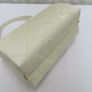 草履・バッグセット 白梅謹製 礼装用 Mサイズ フォーマル ゴールド系 23.5cm 日本製 牛皮底面 菱に小花