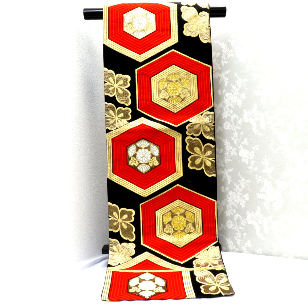 【半幅帯】 和装 着物 帯 小袋帯 綿帯 全通柄 6種 能面 模様 リサイクル 半幅帯 小袋帯 未着品 両面柄 文字 全通柄 綿交織