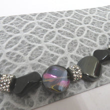 画像をギャラリービューアに読み込む, 和小物 羽織紐 女性用 ブラック系×シルバー ビーズ レディース 和装小物