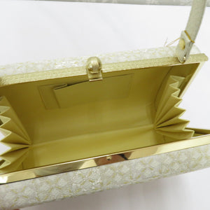 草履・バッグセット 白梅謹製 礼装用 Mサイズ フォーマル ゴールド系 23.5cm 日本製 牛皮底面 花 菱