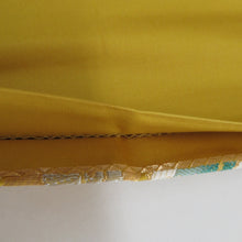 画像をギャラリービューアに読み込む, 袋帯 正絹 寿栄中唐花華紋 辛子色ｘ金色x多色 カラフル 金糸 六通柄 フォーマル 礼装 長さ432cm