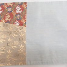 Load image into Gallery viewer, 袋帯 正絹 金糸 有栖川文様 金色ｘ茶色ｘ多色 六通柄 フォーマル 礼装 長さ448cm