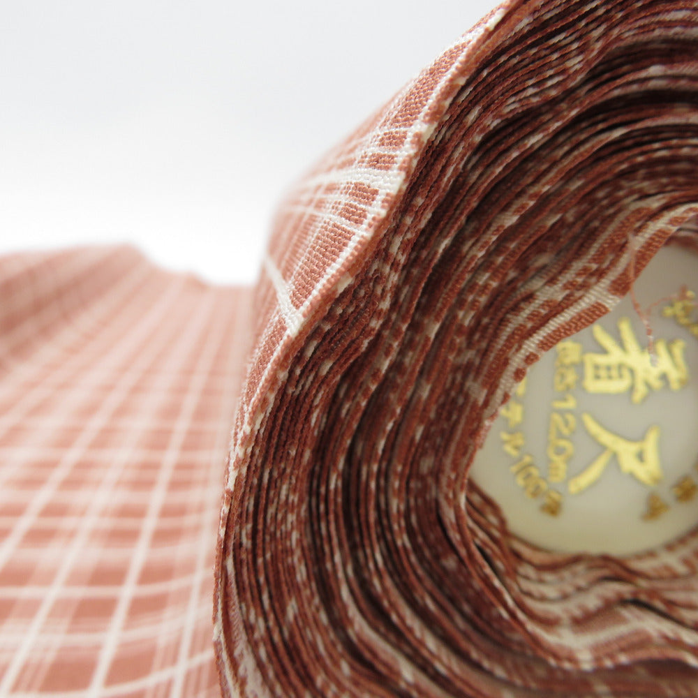 反物 ポリエステル 茶色 10  ポリエステル 反物  洗えるきもの 着尺 羽尺