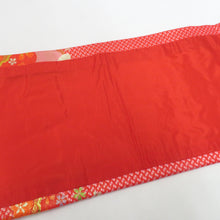 Load image into Gallery viewer, 子供着物 女児用 子ども用 作り帯 結び帯 7歳用 赤×ピンク×緑×金 うさぎ 雪輪 桜 市松 七五三 祝着 晴れ着 舞台衣装 ウサギ 兎