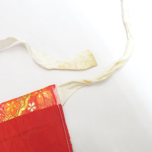 子供着物 女児用 子ども用 作り帯 結び帯 7歳用 赤×ピンク×緑×金 うさぎ 雪輪 桜 市松 七五三 祝着 晴れ着 舞台衣装 ウサギ 兎