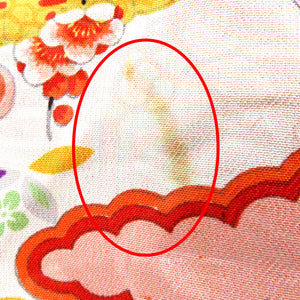 子供着物 アンティーク 昔 赤 多色 扇 御所車 冊子 花 雲 宝文様 女児用 四つ身 レトロ 難あり 難あり