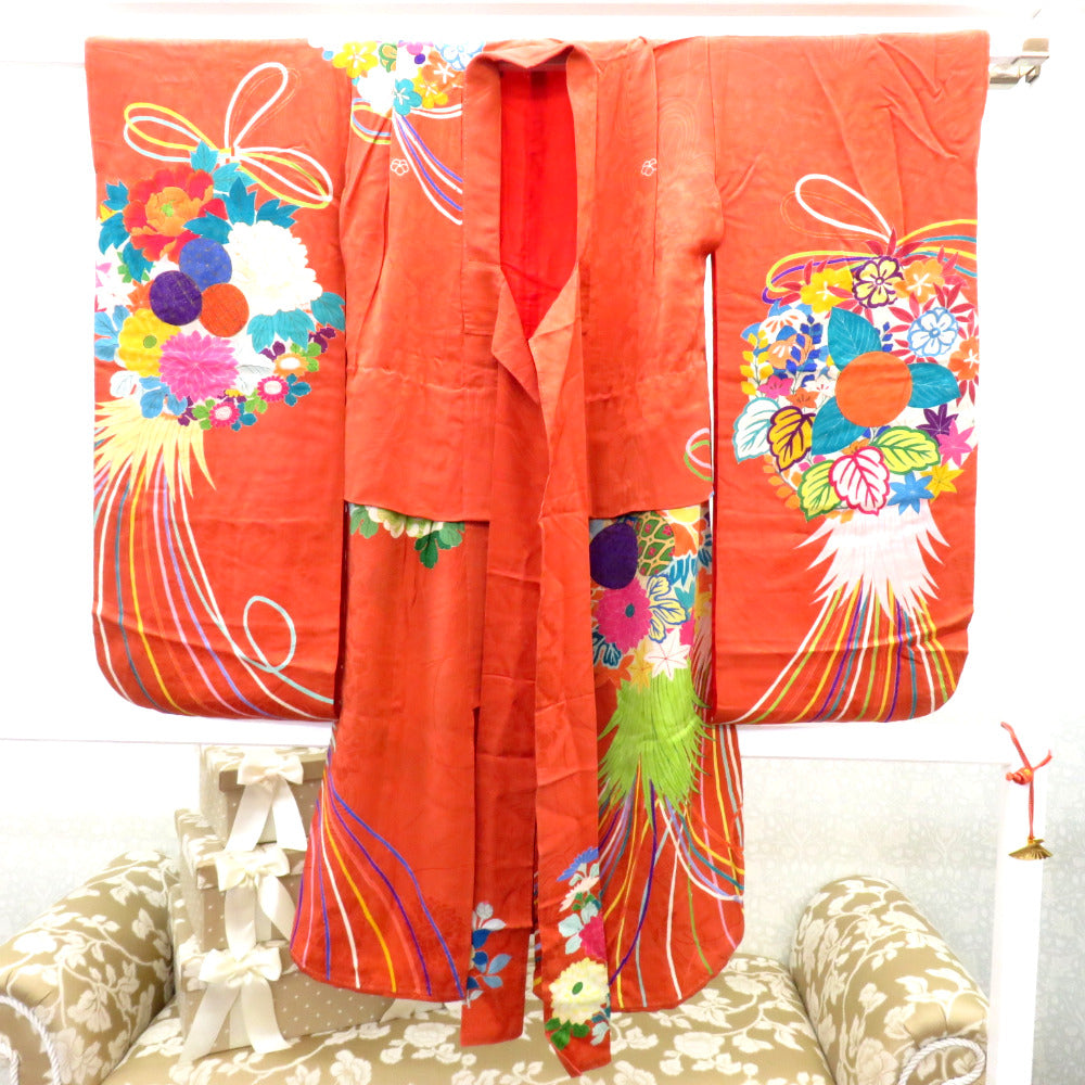 七五三 アンティーク着物 子供着物 子供の通販 | kimono tento 三歳 鶴