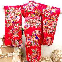 Load image into Gallery viewer, 昔 一つ身 濃ピンク 檜扇 花玉