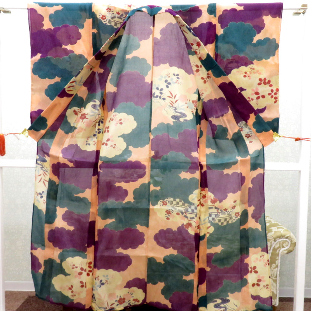 専用☆アンティーク大正ろまん☆綺麗なピンクの着物単品 アンティーク着物】付け下げ ピンク 花々 美品 大正浪漫 レトロ