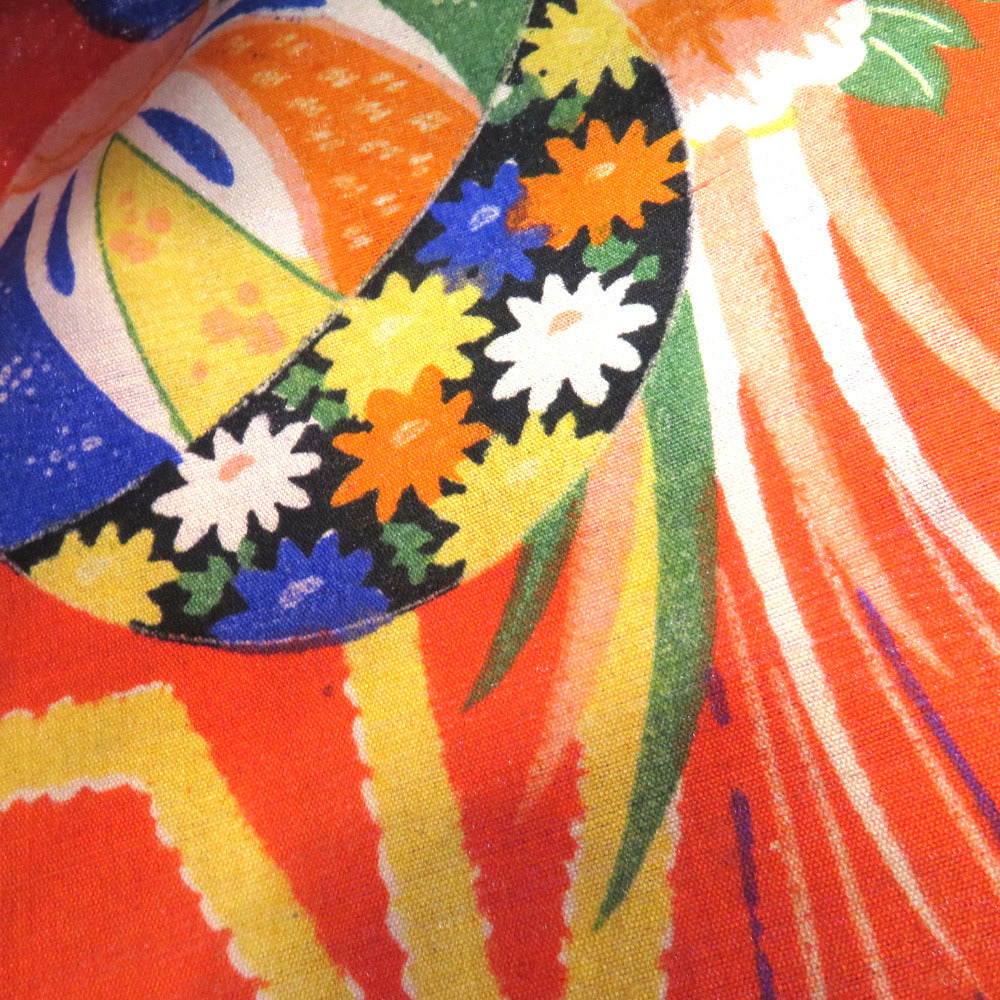 羽織 アンティーク 銘仙 長羽織 紫 グレー ピンク 緑 薔薇 昔羽織