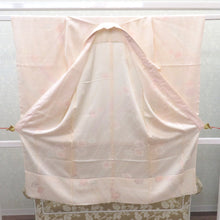 Load image into Gallery viewer, 子供着物 女の子用 四つ身 襦袢セット クリーム×オレンジ 花々 正絹 袷 フォーマル 子供きもの 女児 七五三 祝着 身丈119cm