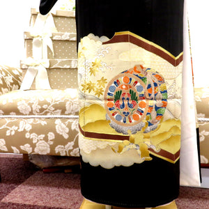 黒留袖 昔 雅楽器 風景 金コマ