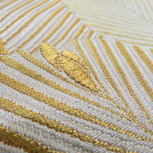 袋帯 正絹 松の葉紋様 金糸銀糸 金色ｘ白色 刺繍入り ゴールド系 六通柄 フォーマル 礼装 長さ448cm