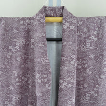 Load image into Gallery viewer, 小紋 袷 薄紫色 パステル系 松竹梅模様 正絹 広衿 仕立て上がり着物 身丈158cm