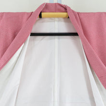 Load image into Gallery viewer, 江戸小紋 赤ピンク色 総柄 正絹 袷 広衿 仕立て上がり着物 身丈157cm