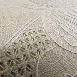 袋帯 洒落袋帯 正絹 紬 薄緑色 黄緑 スワトー刺繍 花鳥文様 お太鼓柄 仕立て上がり 着物帯 長さ444cm