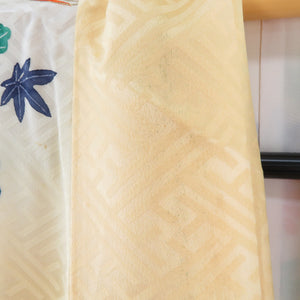 振袖 黄色ｘ多色 カラフル キジ文様 刺繍入り 正絹 袷 広衿 成人式 仕立て上がり 身丈160cm 中古