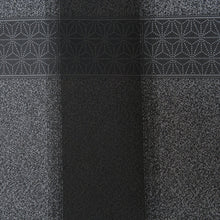Load image into Gallery viewer, 袋帯 正絹 西陣織 証紙付き 洒落袋帯 リバーシブル 六通柄 飛び兎に千松模様 裏ふくれ織り 黒色ｘ灰色 長さ456cm