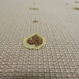 名古屋帯 八寸帯 正絹 薄茶色ｘ多色 オリエンタル模様 お太鼓柄 刺繍入り カジュアル 仕立て上がり 着物帯 長さ382cm