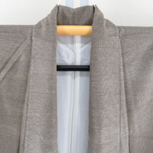 画像をギャラリービューアに読み込む, 紬 着物 本場大島 誠織り 片ス式 茶色 縞模様 袷 広衿 正絹 余り布付き 仕立て上がり着物 身丈169cm