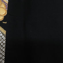 Load image into Gallery viewer, 袋帯 振袖用 黒色ｘ金色ｘ多色 吉祥文様 全通柄 正絹 仕立て上がり 着物帯 長さ432cm