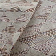 Load image into Gallery viewer, 名古屋帯 正絹 京袋帯 ベージュ色ｘ茶色 鱗模様 カジュアル帯 全通柄 仕立て上がり 着物帯 長さ376cm