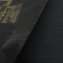 Load image into Gallery viewer, 袋帯 洒落袋帯 ブラウン系 墨黒色ｘ金色 源氏香に竹と桜の花びら文様 六通柄 正絹 仕立て上がり 着物帯 長さ444cm