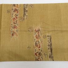 Load image into Gallery viewer, 袋帯 辛子色ｘ茶色 金糸 お太鼓柄 エスニック柄 エスニック調 正絹 仕立て上がり 着物帯 長さ432cm
