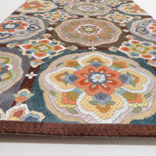 画像をギャラリービューアに読み込む, 袋帯 正絹 総絽刺し 刺繍 金糸 金色ｘ多色 カラフル 華文紋様 全通柄 箱付き 余り布付き 仕立て上がり 着物帯 長さ438cm