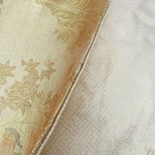 画像をギャラリービューアに読み込む, 袋帯 本佐賀錦 箱付き 総金箔 春秋鴛鴦紋 六通柄 金糸 ゴールド系 金色ｘ緑色 正絹 仕立て上がり 長さ432cm