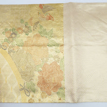 画像をギャラリービューアに読み込む, 袋帯 本佐賀錦 箱付き 総金箔 春秋鴛鴦紋 六通柄 金糸 ゴールド系 金色ｘ緑色 正絹 仕立て上がり 長さ432cm