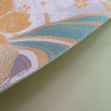 画像をギャラリービューアに読み込む, 袋帯 振袖用 リバーシブル 白色ｘ多色 パステル系 波に夢桜紋様 金糸銀糸 六通柄 正絹 仕立て上がり 着物帯 長さ464cm