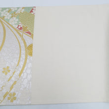 画像をギャラリービューアに読み込む, 袋帯 振袖用 リバーシブル 白色ｘ多色 パステル系 波に夢桜紋様 金糸銀糸 六通柄 正絹 仕立て上がり 着物帯 長さ464cm