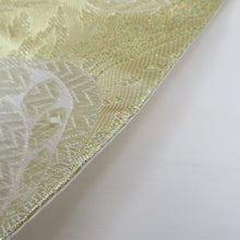 画像をギャラリービューアに読み込む, 袋帯 振袖用 金糸銀糸 リボン紋様 金色ｘ白色ｘ銀色 六通柄 正絹 仕立て上がり 着物帯 長さ464cm