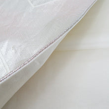 画像をギャラリービューアに読み込む, 袋帯 振袖用 銀糸金糸 シルバー系 銀色ｘピンク色ｘ多色 向い鶴紋様 六通柄 正絹 仕立て上がり 着物帯 長さ440cm