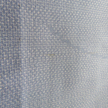 画像をギャラリービューアに読み込む, 紬 着物 夏紬 正絹 青色x白色 単衣 雪輪芝草模様 バチ衿 カジュアル着物 仕立て上がり 身丈150.5cm