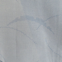 画像をギャラリービューアに読み込む, 紬 着物 夏紬 正絹 青色x白色 単衣 雪輪芝草模様 バチ衿 カジュアル着物 仕立て上がり 身丈150.5cm