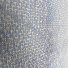 画像をギャラリービューアに読み込む, 紬 着物 夏紬 正絹 青色x白色 単衣 雪輪芝草模様 バチ衿 カジュアル着物 仕立て上がり 身丈150.5cm