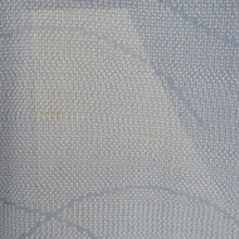 画像をギャラリービューアに読み込む, 紬 着物 夏紬 正絹 青色x白色 単衣 雪輪芝草模様 バチ衿 カジュアル着物 仕立て上がり 身丈150.5cm