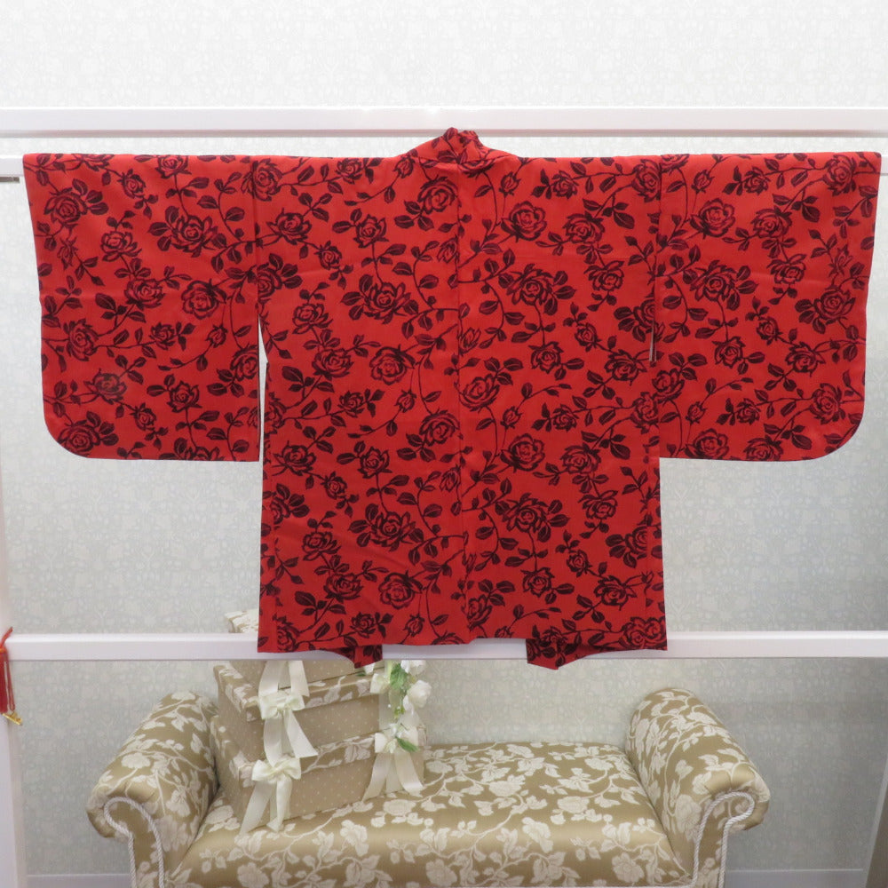 【ゆの】キモノスリーブ 羽織 キモノスリーブ ショート丈☆羽織 ジャケット｜着物リメイク 赤