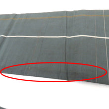 画像をギャラリービューアに読み込む, 名古屋帯 アンティーク帯 昔名古屋帯 渋緑×白クリーム茶 縞 扇・花蝶柄 昔帯 レトロモダン 明治・大正ロマン 正絹 長さ341.3cm