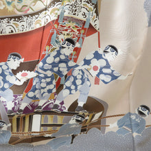 画像をギャラリービューアに読み込む, 色留袖 本場加賀友禅染 木村州宏 作家物 山車紋様 灰色ｘ多色 落款入 正絹 袷 広衿 一つ紋 フォーマル 仕立て上がり 身丈151cm