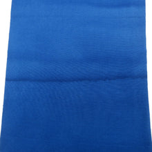 画像をギャラリービューアに読み込む, 名古屋帯 青色ｘ白色 ろうけつ染め 花文様 お太鼓柄 正絹 落款入り カジュアル 仕立て上がり 着物帯 長さ318cm