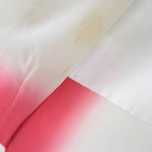 画像をギャラリービューアに読み込む, 付下げ 袷 辛子色ｘオレンジ色ｘ多色 冊紙に熨斗と花々紋様 広衿 正絹 仕立て上がり着物 身丈157cm