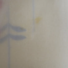 画像をギャラリービューアに読み込む, 付下げ 袷 辛子色ｘオレンジ色ｘ多色 冊紙に熨斗と花々紋様 広衿 正絹 仕立て上がり着物 身丈157cm