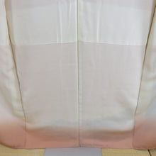 画像をギャラリービューアに読み込む, 付下げ 袷 くすみピンク色ｘ灰色ｘ薄青色 ぼかし染め 風景紋様 広衿 正絹 仕立て上がり着物 身丈156cm