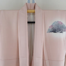 画像をギャラリービューアに読み込む, 付下げ 袷 くすみピンク色ｘ灰色ｘ薄青色 ぼかし染め 風景紋様 広衿 正絹 仕立て上がり着物 身丈156cm