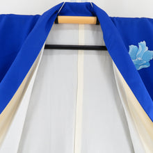 Load image into Gallery viewer, 付下げ 袷 青色ｘピンク色 ぼかし染め 花々紋様 広衿 正絹 仕立て上がり着物 身丈156cm